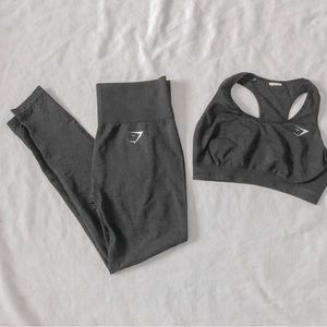 Gymshark black workout set leggings bra